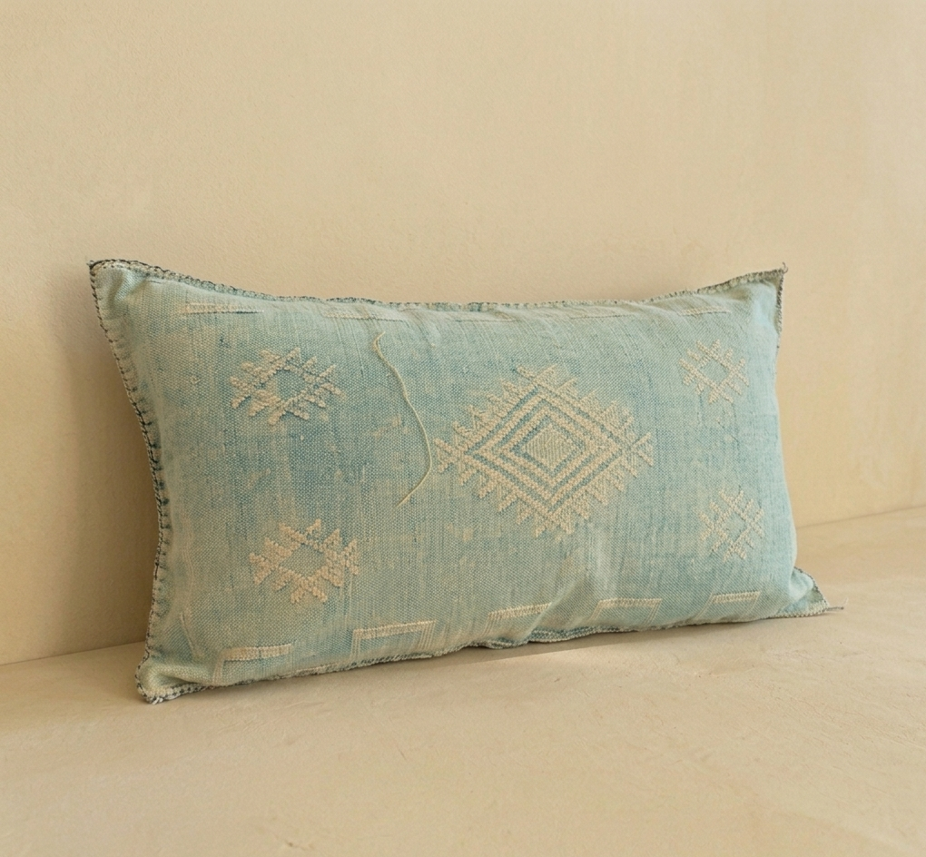 sabra_silk_kussen_turquoise_Handgemaakt_marrakesh
