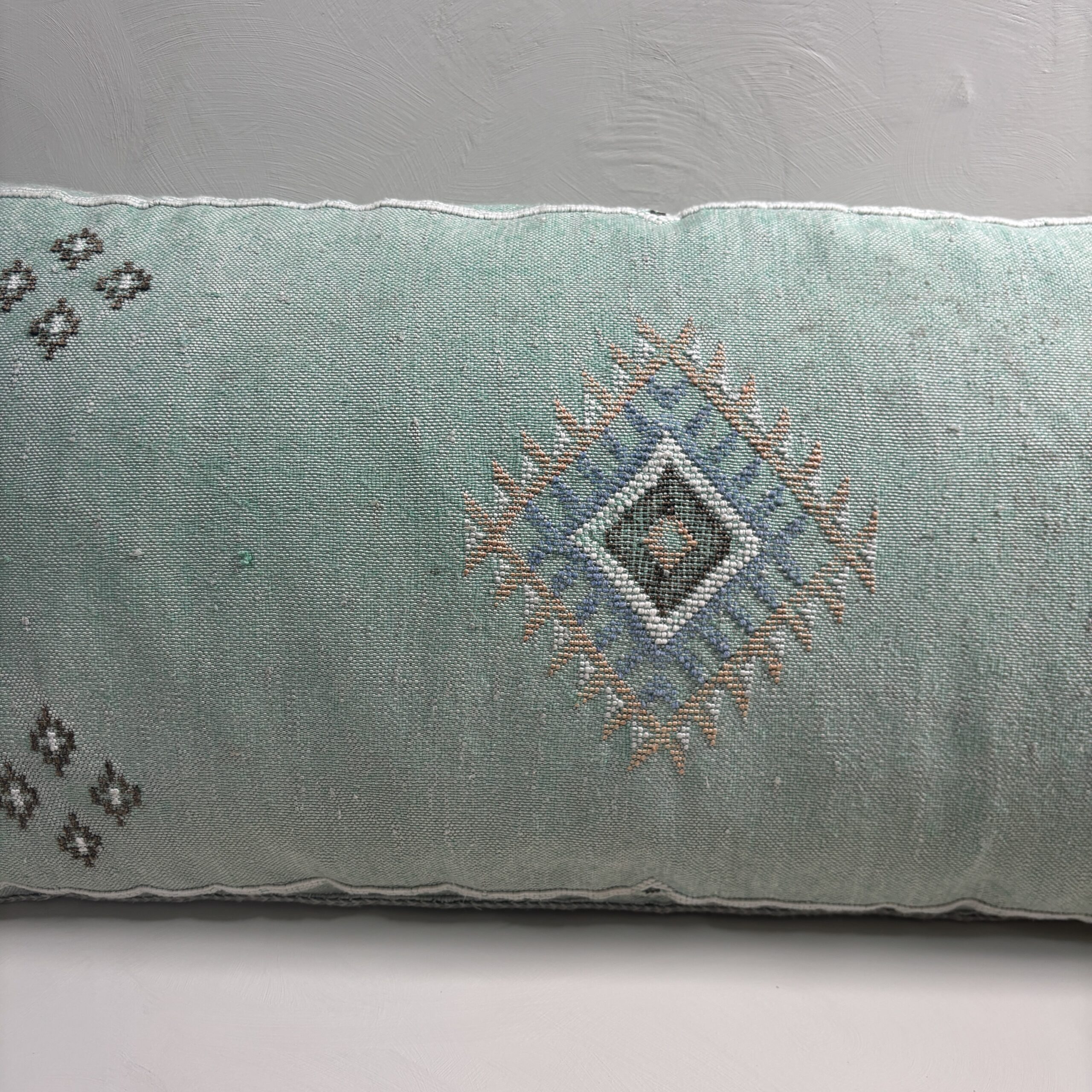Sabra Silk Kussen Turquoise uit Marokko- 95x50 cm - Afbeelding 4