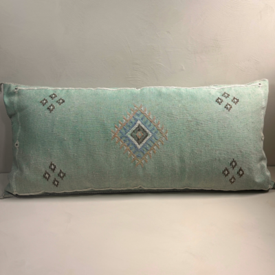 Sabra Silk Kussen Turquoise uit Marokko- 95x50 cm