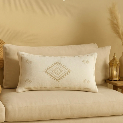 Sabra Silk Kussen Wit - 95x50cm - Handgemaakt