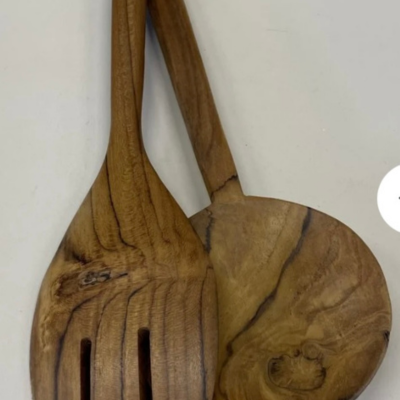 Teak houten vork, leuk voor een salade opscheppen. Combineer het met de teak houten spatel- Handgemaakt Bali - Casa with a Soul