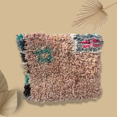 Bruin Boujaad Marokkaanse kussen 40x40cm - handgemaakt Atlasgebergte - Casa with a Soul