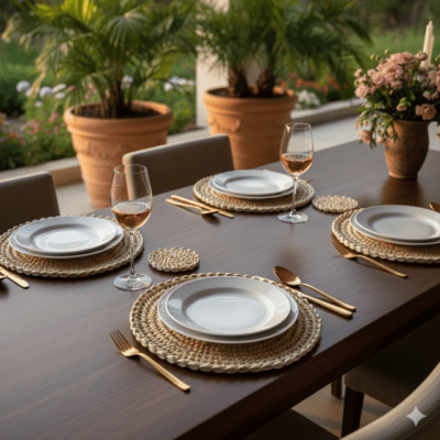 Zeegras & Schelpen Placemat 35cm - Handgemaakt