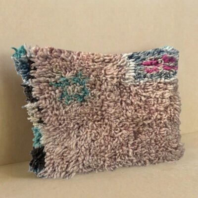 Marokkaans_berber_kussen_bruin_turquoise_handgemaakt_Atlasgebergte