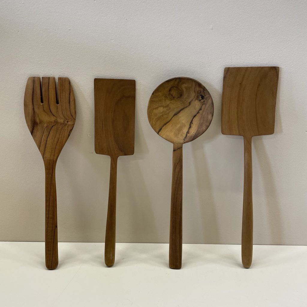 Teak houten vork 30 cm - Handgemaakt Bali