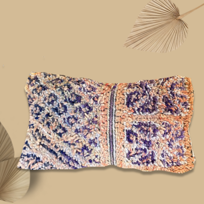 Paars- Blauw Boujaad kussen 60x35 cm - Atlasgebergte - Casa with a soul