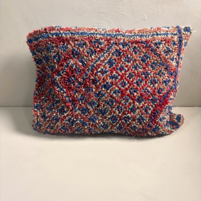 Rood- Blauw Marokkaans Berber Kussen - 70x45cm