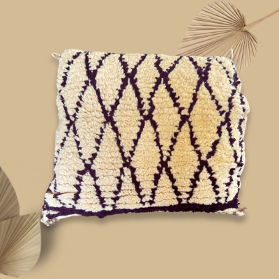 Zwart-wit Boujaad Marokkaans kussen 50x55 cm - Atlasgebergte - Casa with a Soul