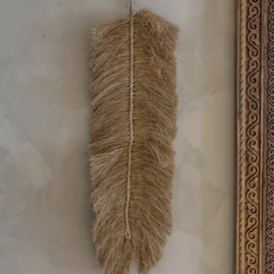 Wanddecoratie Palmfeather, gemaakt in Bali van natuurlijk Raffia- Casa with a Soul