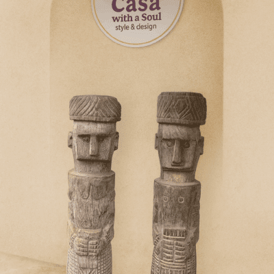 Poortwachters set - Handgesneden Houten Beelden Set Man & Vrouw uit Bali