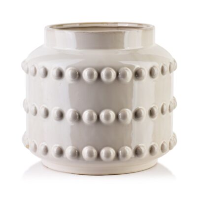 Beige Keramische Vaas – Handwerk Marokko