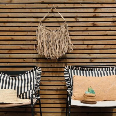 Decoratieve Hanger van Gras met Houten Kralen