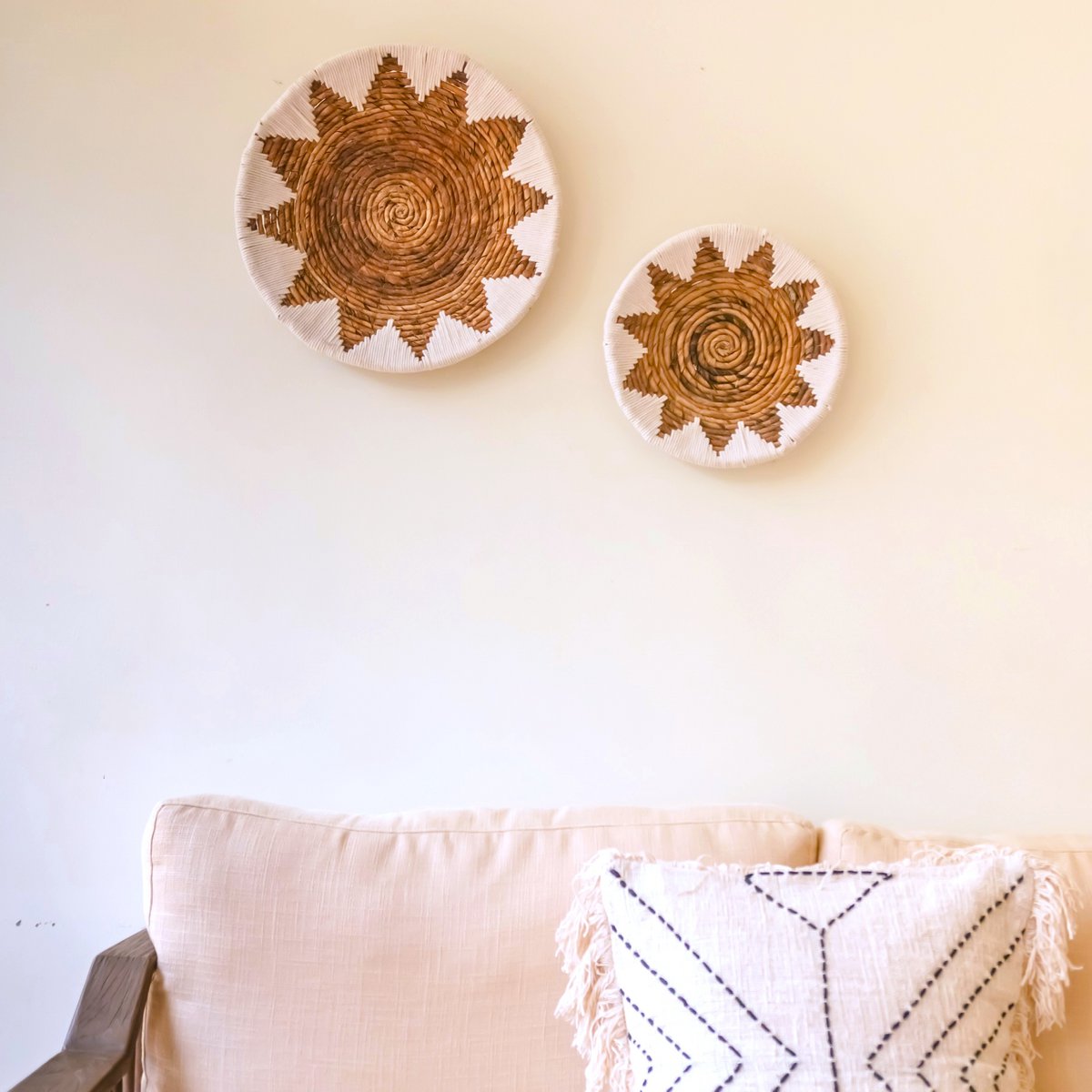 Ronde boho wandmand- geweven wanddecoratie ut Java - Casa with a Soul