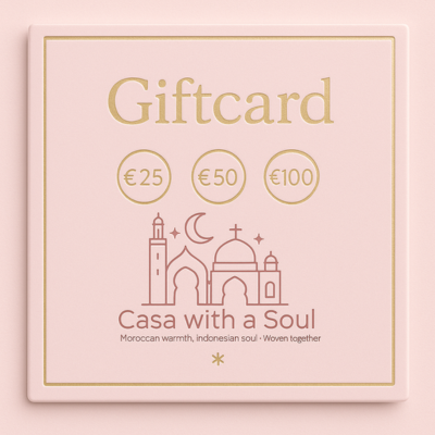 Giftcard van Casa with a Soul – warme handgemaakte cadeaubon uit Marokko en Bali
