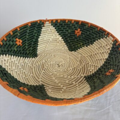 Handgevlochten Decoratieschaal Groen/Oranje – Brazilië