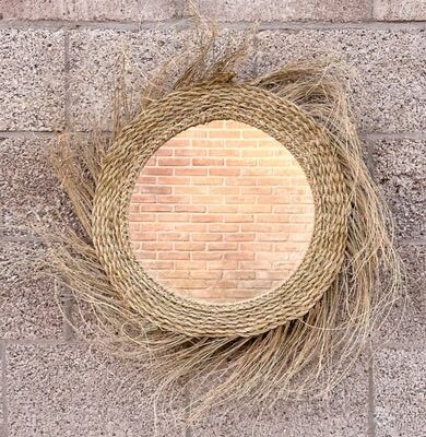 Handgemaakte zeegras spiegel – Ø 60 cm