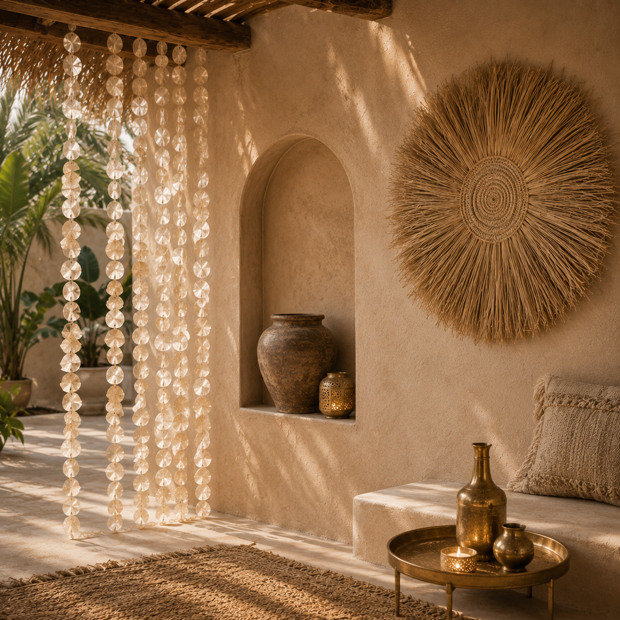Capiz Schelpenslinger handgemaakt in Bali en Marokkaanse Woonaccessoires u